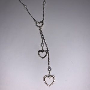 James avery heart pendant drop necklace with pearl